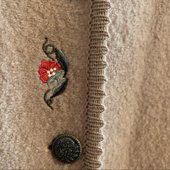 Vintage Wool Coat Twee Boucle Wool Embroidered Long Line Coat - Picture 5 of 15